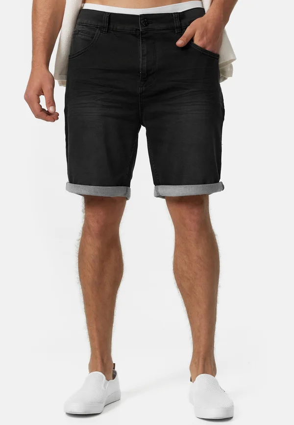 LONAR - Jeans Shorts - black