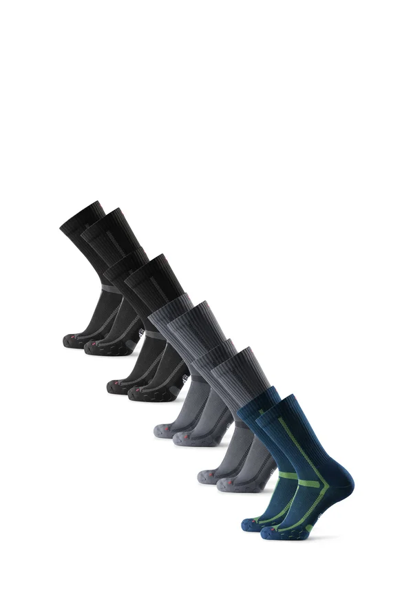 LONG DISTANCE CREW 5 PACK - Sportsocken - multicolour black grey grey black blue yellow