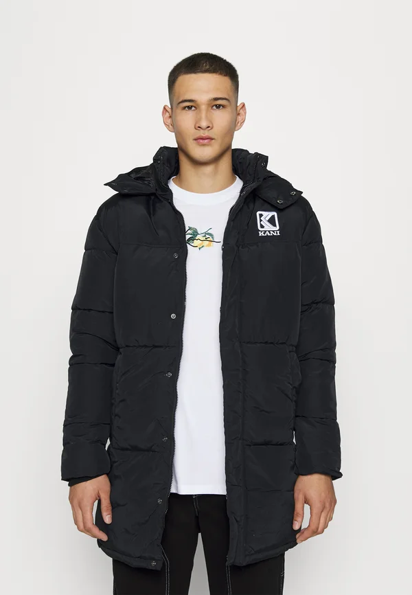 LONG HOODED PUFFER JACKET UNISEX - Wintermantel - black
