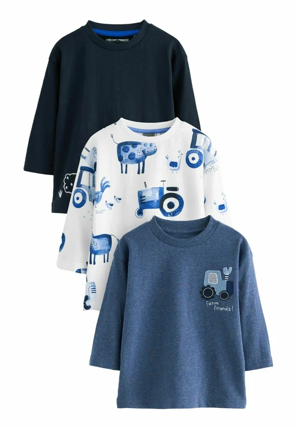 LONG SLEEVE 3 PACK- REGULAR FIT - Langarmshirt - blue farm