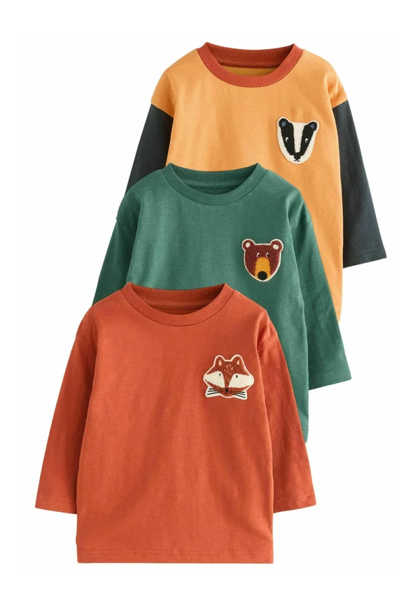 LONG SLEEVE APPLIQUÉ 3 PACK - Langarmshirt - ochre yellow woodland