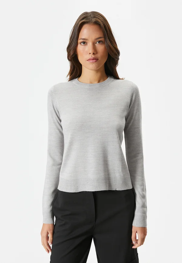 LONG SLEEVE CREW NECK BASIC  - Strickpullover - grey