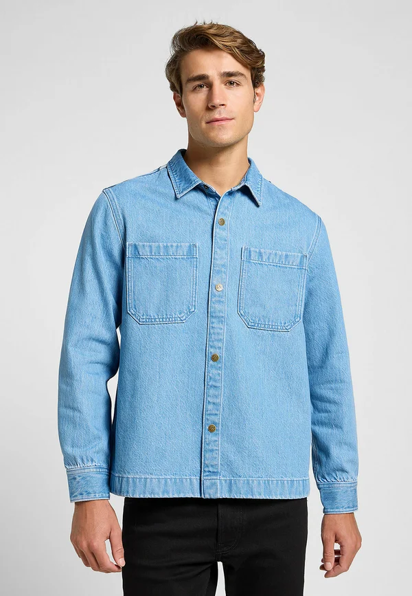 LONG SLEEVE OVERSHIRT - Jeansjacke - light wash