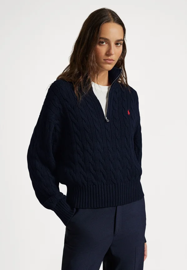 LONG SLEEVE PULLOVER - Strickpullover - hunter navy