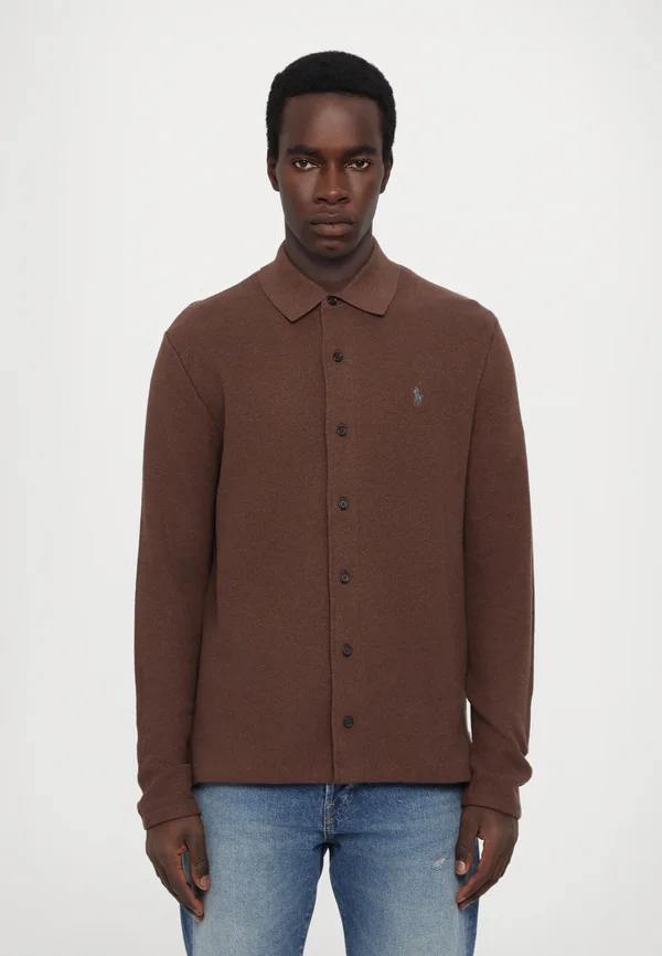 LONG SLEEVE  - Strickjacke - dark roast melange