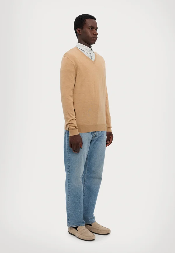LONG SLEEVE - Strickpullover - camel melange