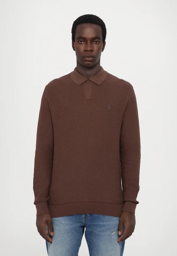 LONG SLEEVE  - Strickpullover - dark roast melange
