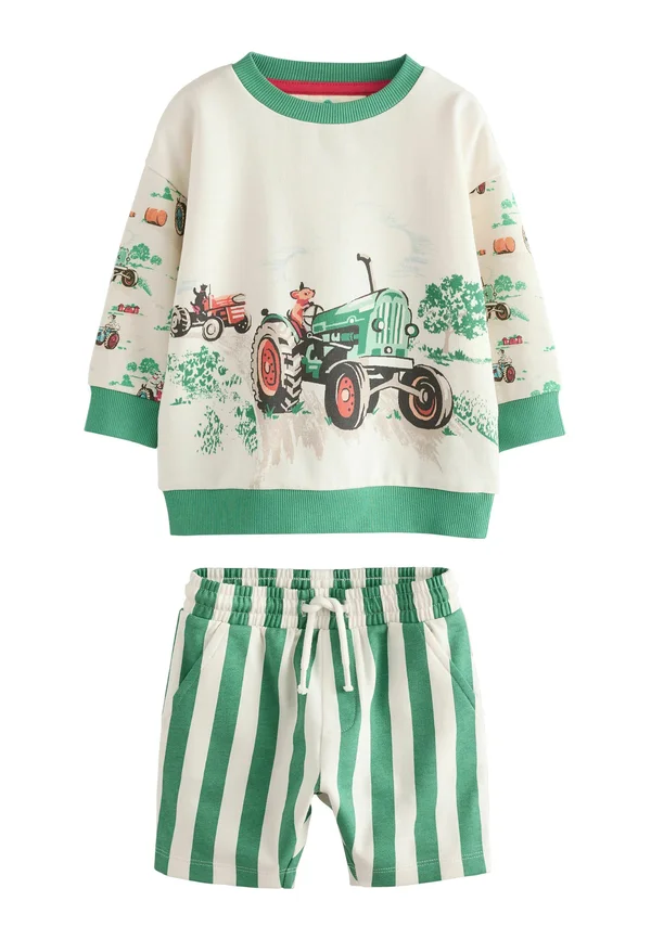 LONG SLEEVE  STRIPE SET  - Sweatshirt - green white