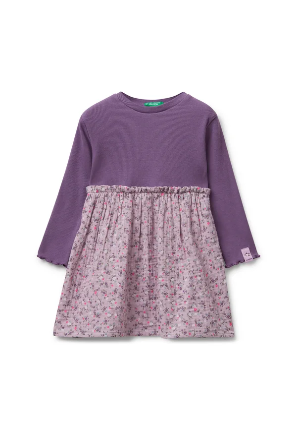 LONG SLEEVE WITH FLOWERS  - Freizeitkleid - purple