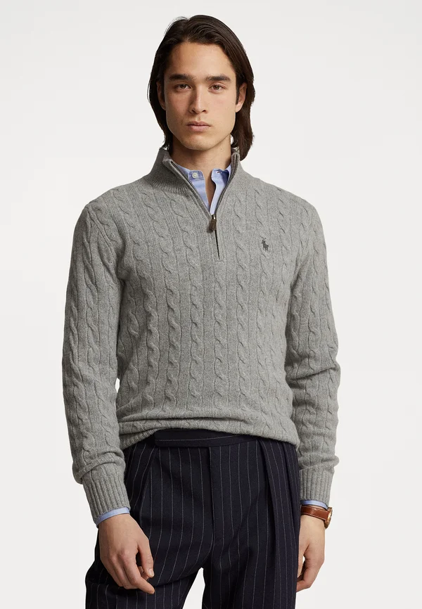 LONG SLEEVED PULLOVER - Strickpullover - fawn grey heather