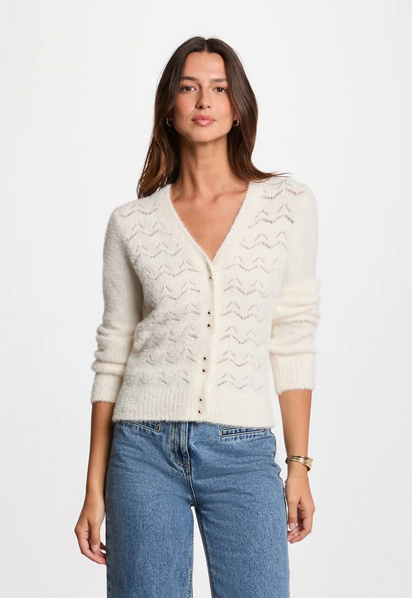 LONG-SLEEVED  - Strickjacke - ivoire