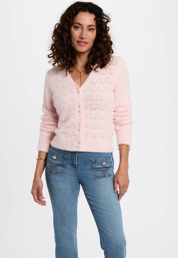 LONG-SLEEVED  - Strickjacke - rose clair