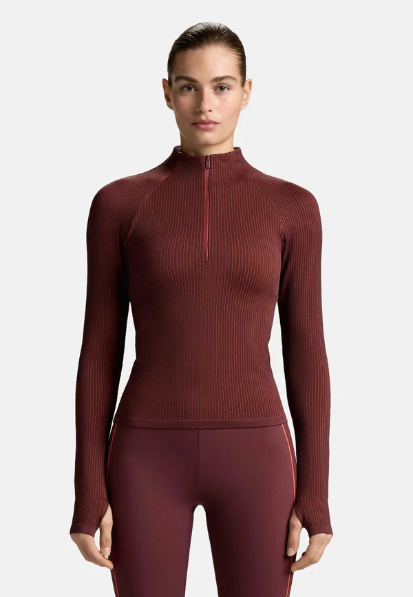 LONG-SLEEVED TECHNICAL - Langarmshirt - mottled brown