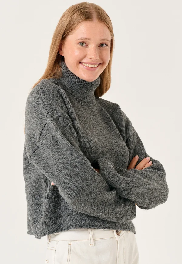LONG SLEEVED TURTLENECK - Strickpullover - anthracite