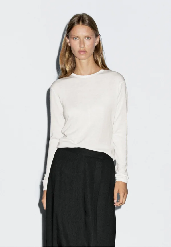 LONG SLEEVES WITH CREW NECK - Strickpullover - beige