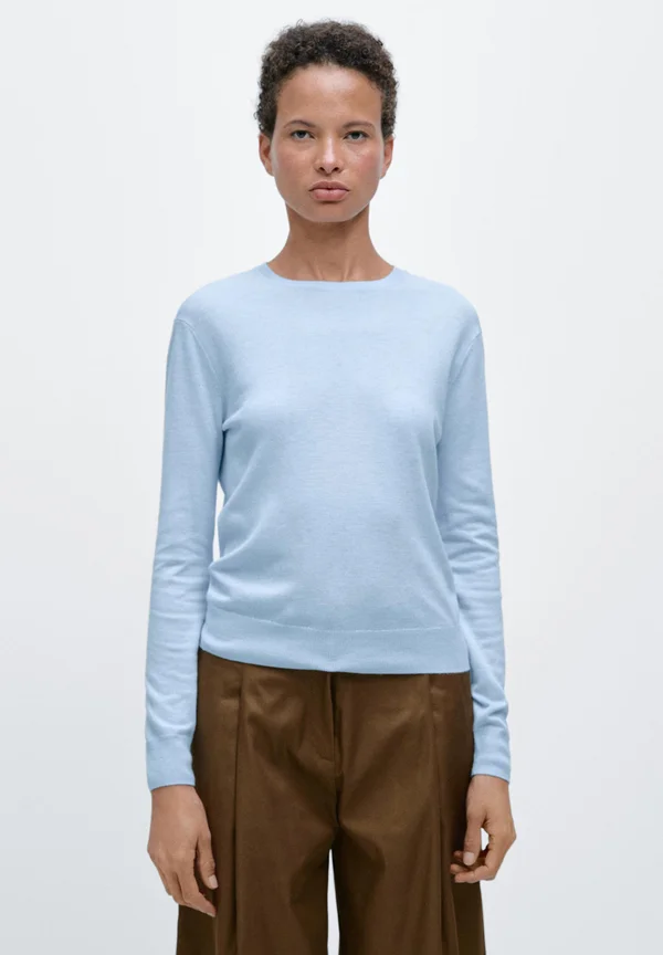 LONG SLEEVES WITH CREW NECK - Strickpullover - light blue