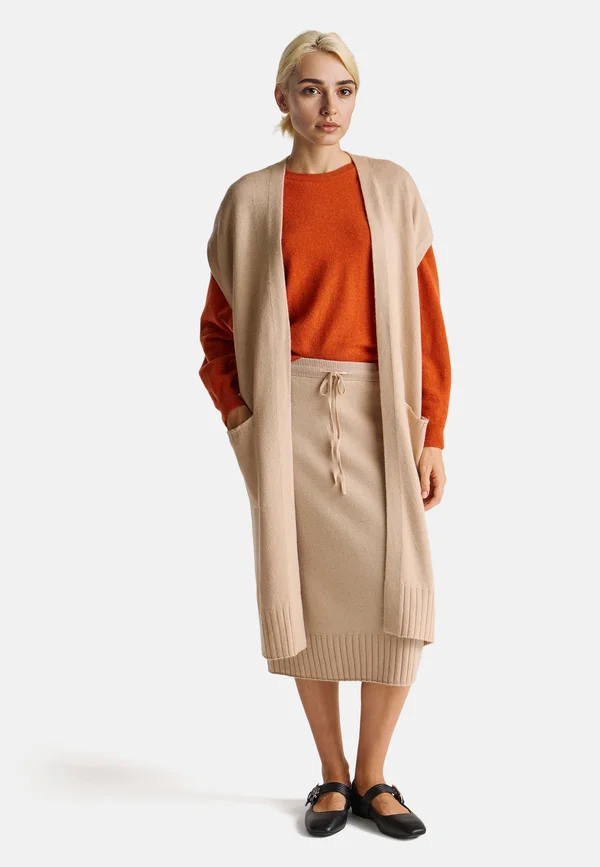 LONG - Strickjacke - beige