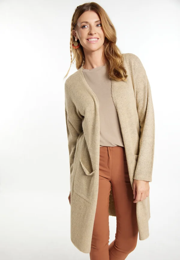 LONG - Strickjacke - beige