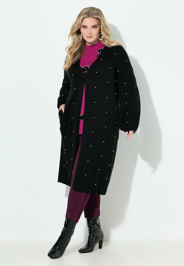 LONG - Strickjacke - black