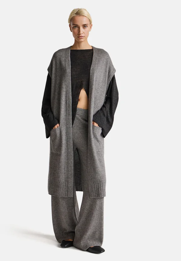 LONG - Strickjacke - grey
