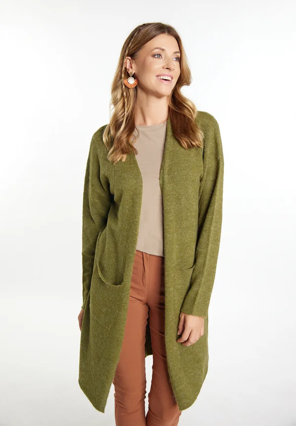 LONG - Strickjacke - oliv