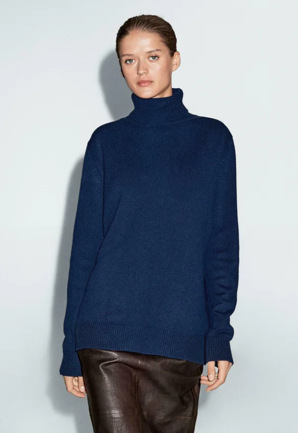 LONG TURTLENECK  - Strickpullover - mottled blue