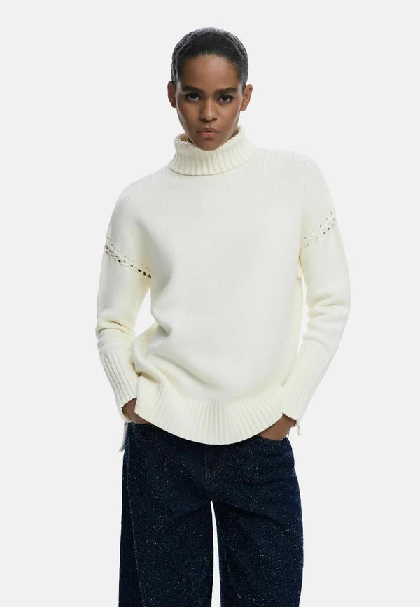 LONG WITH BOWS - Strickpullover - white