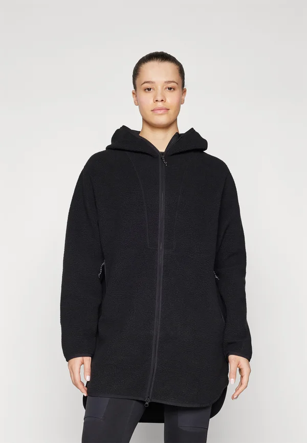 LONG ZIP - Fleecejacke - black