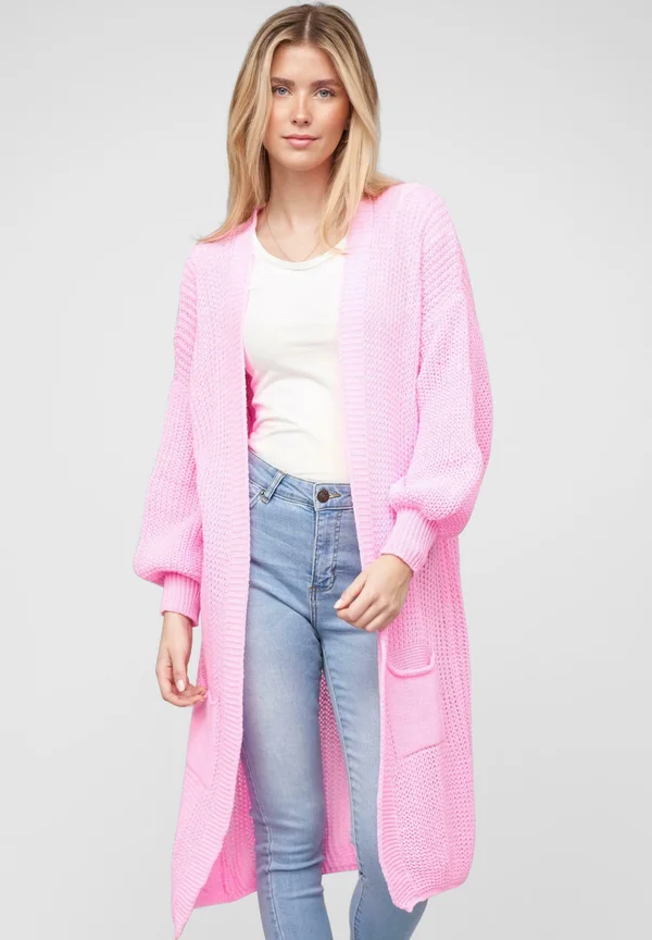 LONGFORM WITH 2 POCKETS - Strickjacke - rose