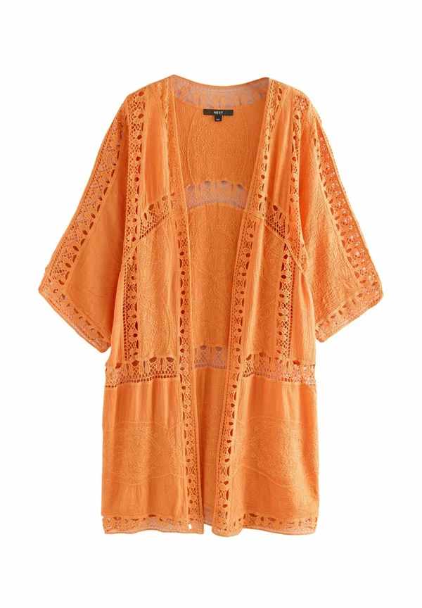 LONGLINE COVER UP   - Strickjacke - orange