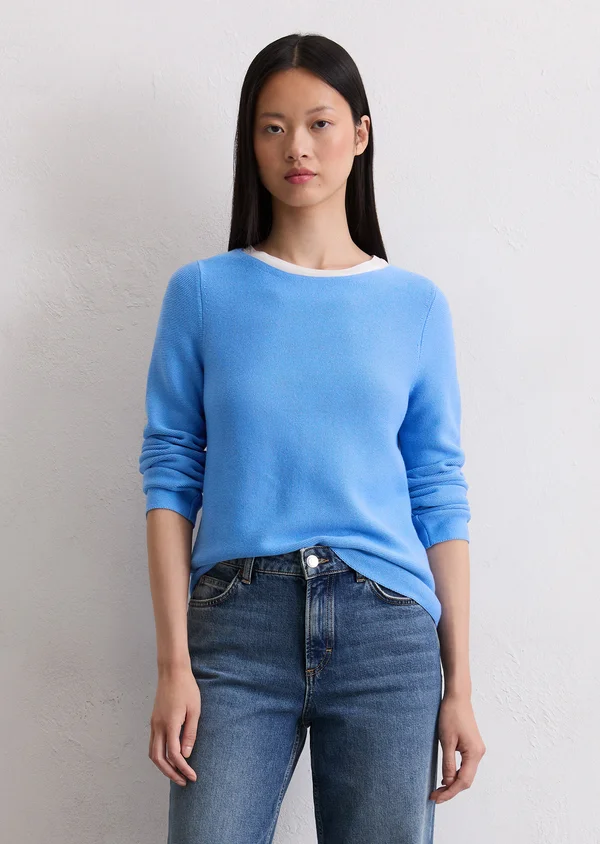 LONGSLEEVE BOAT NECK - Strickpullover - cloudless blue