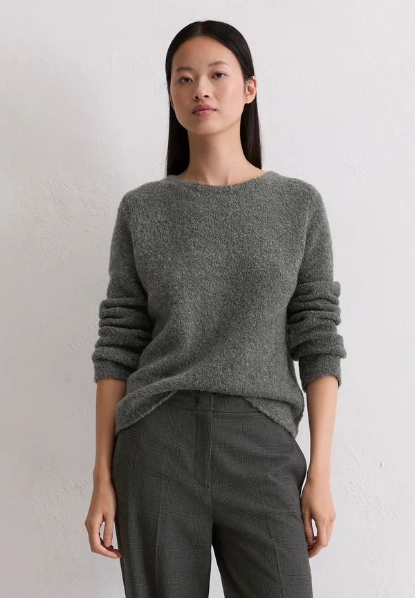 LONGSLEEVE BOAT NECK - Strickpullover - rocky grey melange
