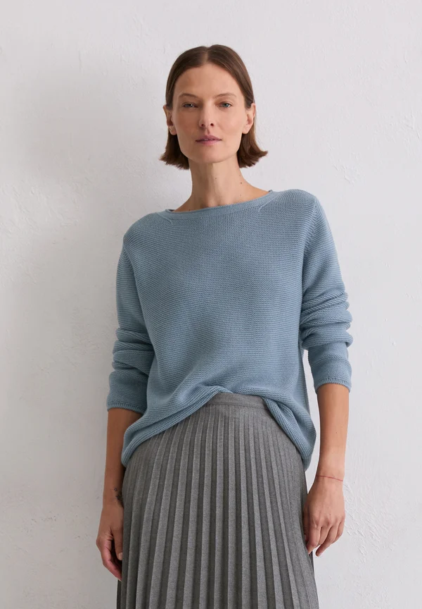 LONGSLEEVE ON COLLAR - Strickpullover - slate blue