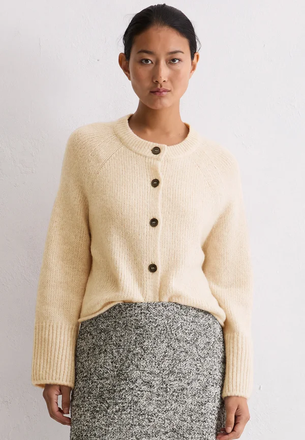 LONGSLEEVE ROUNDNECK - Strickjacke - natural stone