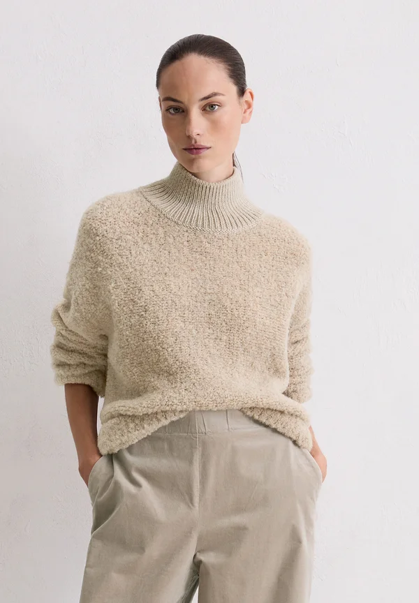 LONGSLEEVE STAND-UP COLLAR - Strickpullover - chalky mauve melange