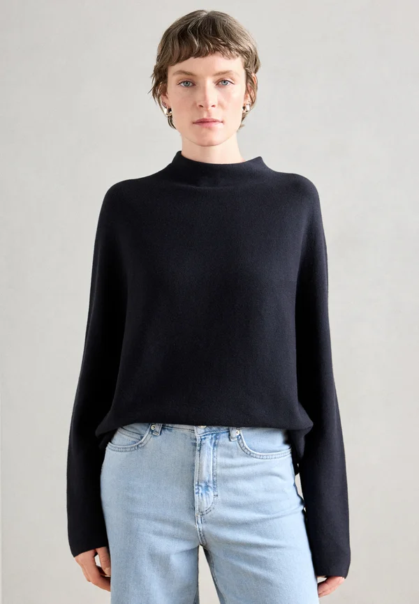 LONGSLEEVE STAND UP COLLAR - Strickpullover - deep night blue