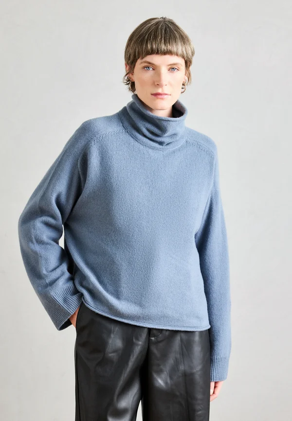 LONGSLEEVE STAND UP COLLAR - Strickpullover - slate blue