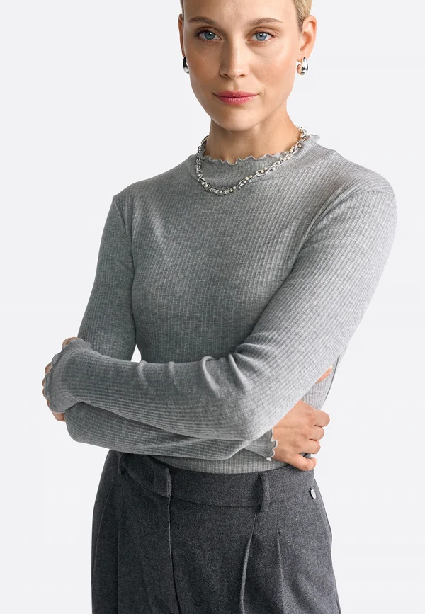 LONGSLEEVE - Strickpullover - grey melangé