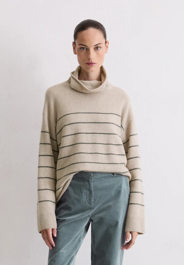 LONGSLEEVE STRIPED - Strickpullover - striped / chalky mauve melange