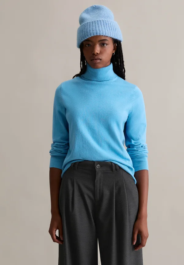 LONGSLEEVE TURTLENECK - Strickpullover - medium blue melange
