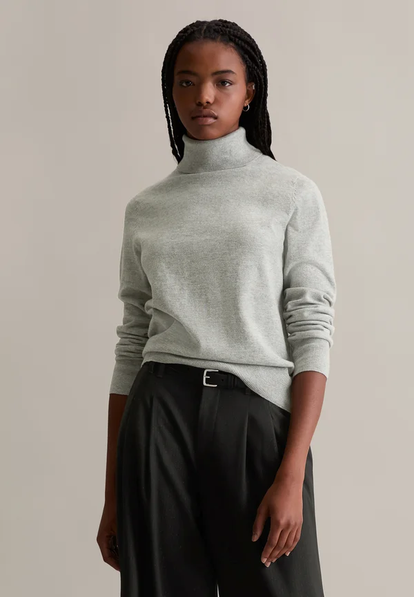 LONGSLEEVE TURTLENECK - Strickpullover - stone melange