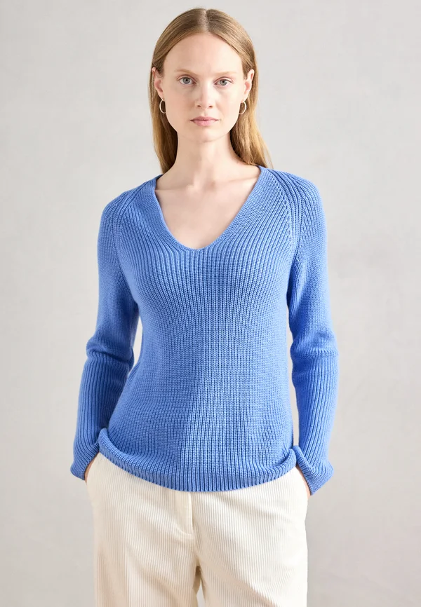 LONGSLEEVE V NECK - Strickpullover - cloudless blue
