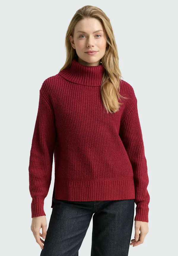 LOOSE FIT ROLLKRAGEN - Strickpullover - rumba red melange