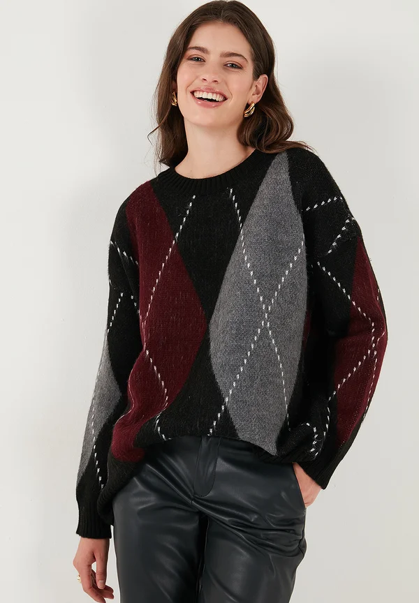 LOOSE FIT - Strickpullover - black