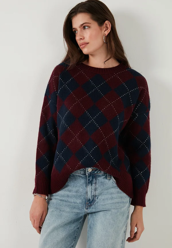 LOOSE FIT - Strickpullover - bordeaux
