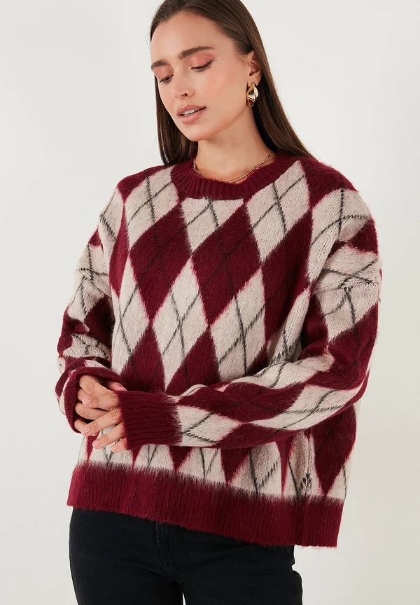LOOSE FİT - Strickpullover - bordeaux