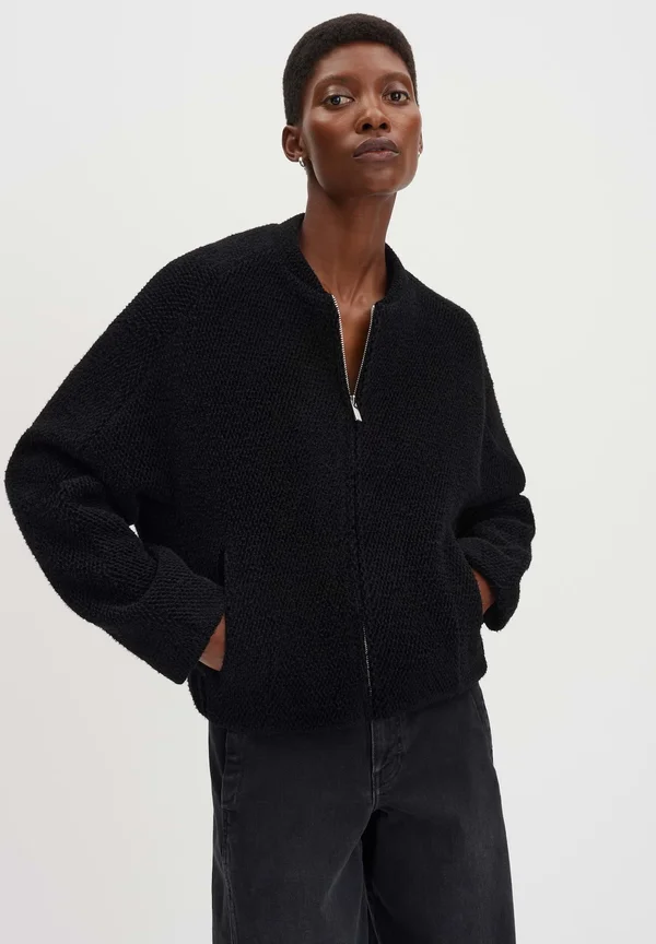 LOOSE TAILORED CLASSIC SOFT - Strickjacke - black
