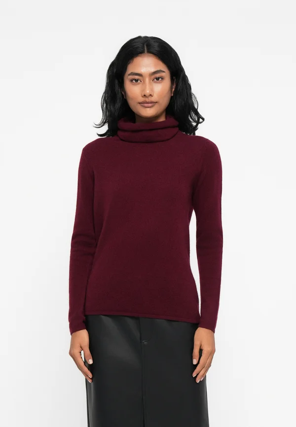 LOOSE TURTLENECK - Strickpullover - mullberry red