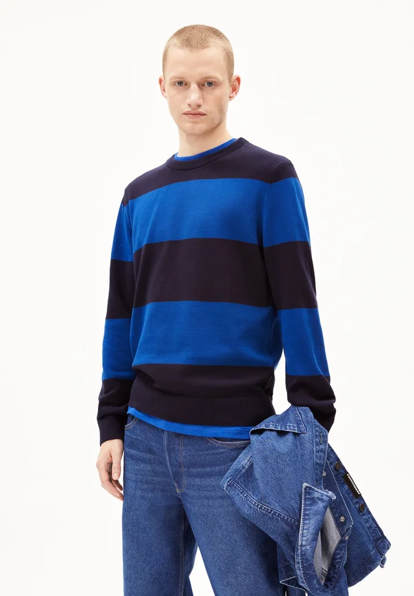 LOUKAA STRIPES - Strickpullover - night sky lapis blue