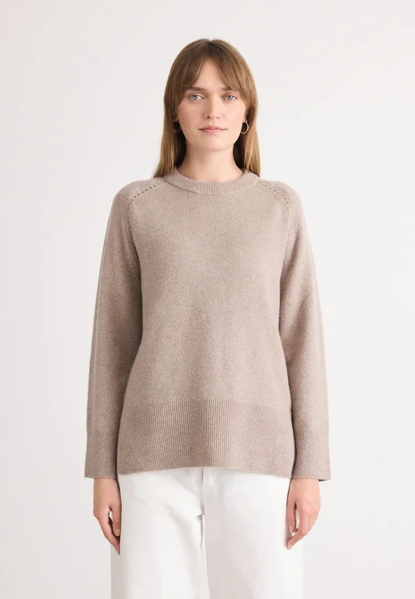 LOUNGE C NECK - Strickpullover - taupe beige